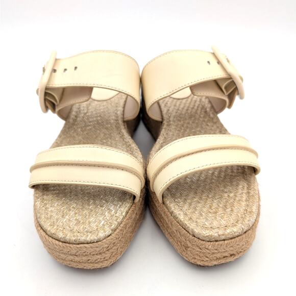 Sam Edelman Carson Platform Wedge Espadrille Slide Sandal Cream Size US8 EU38.5 - Picture 2 of 11